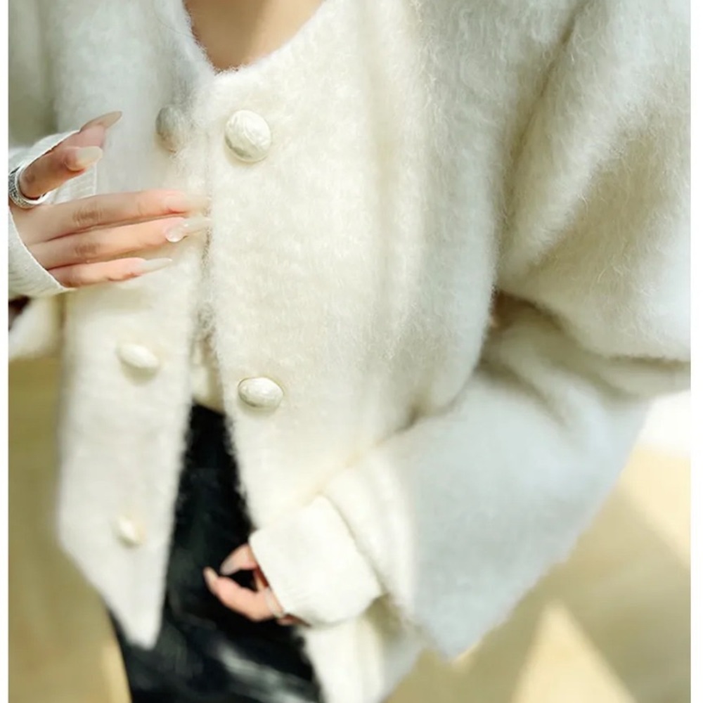Commense White Soft Teddy Jacket